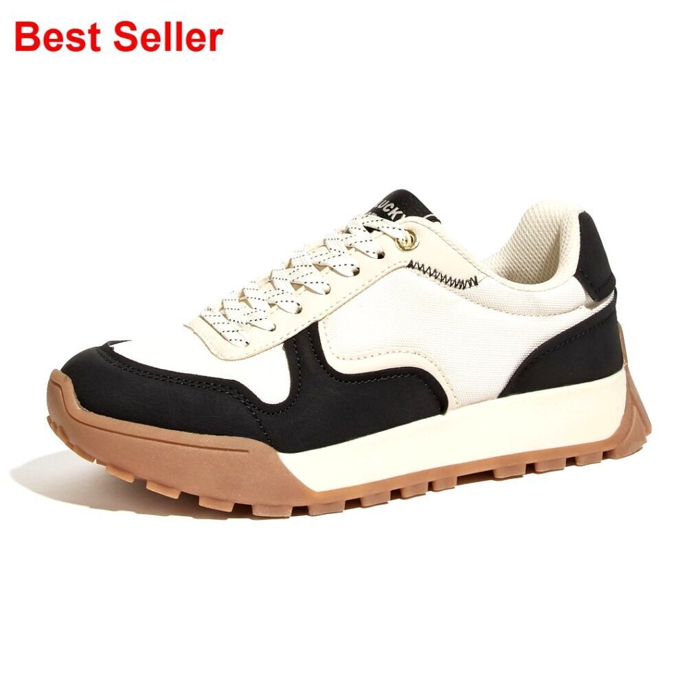 Platform Canvas Sneakers Casual Lace-up Retro Tennis Walking Shoes